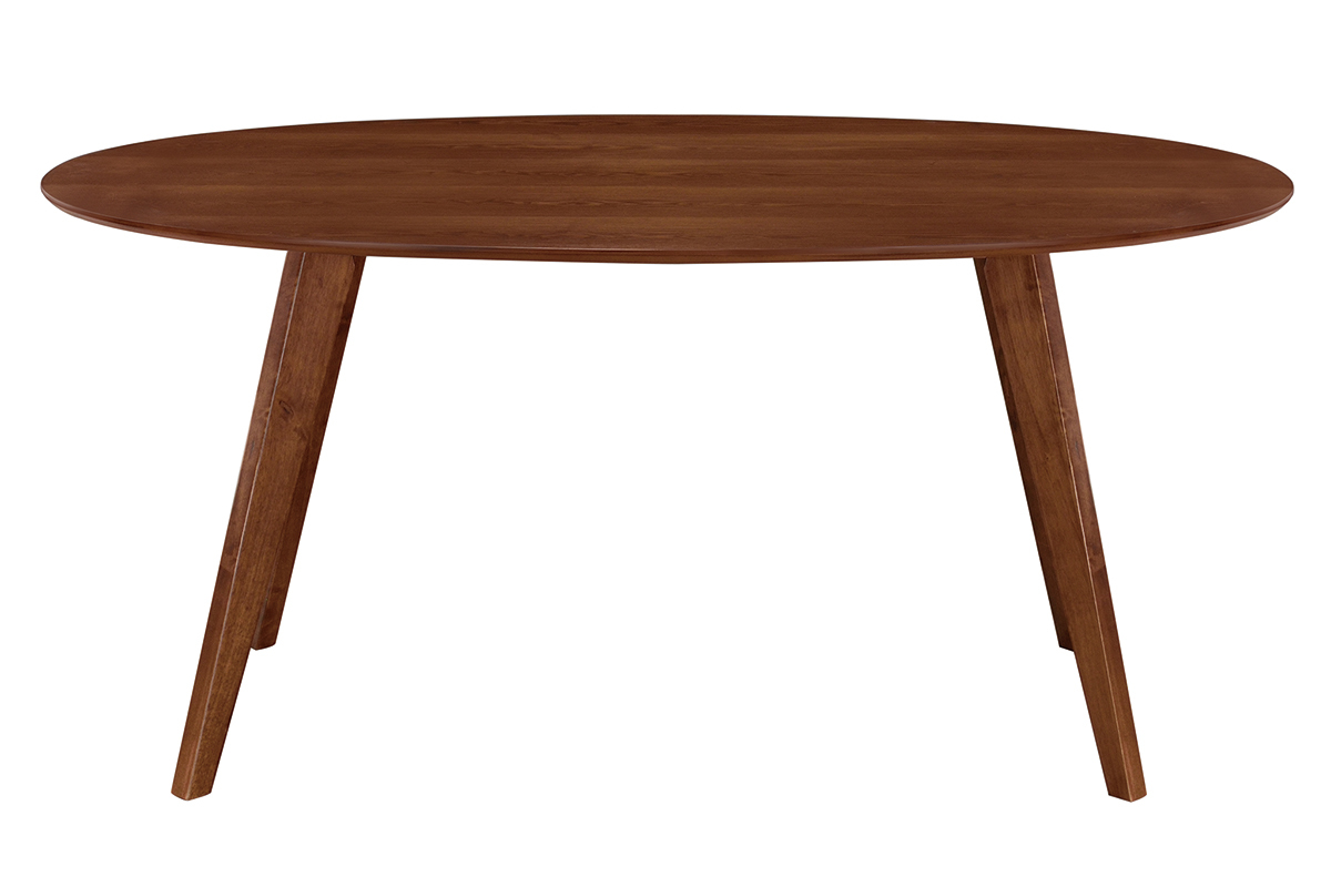 Mesa de comedor diseo escandinavo oval nogal L160 MARIK