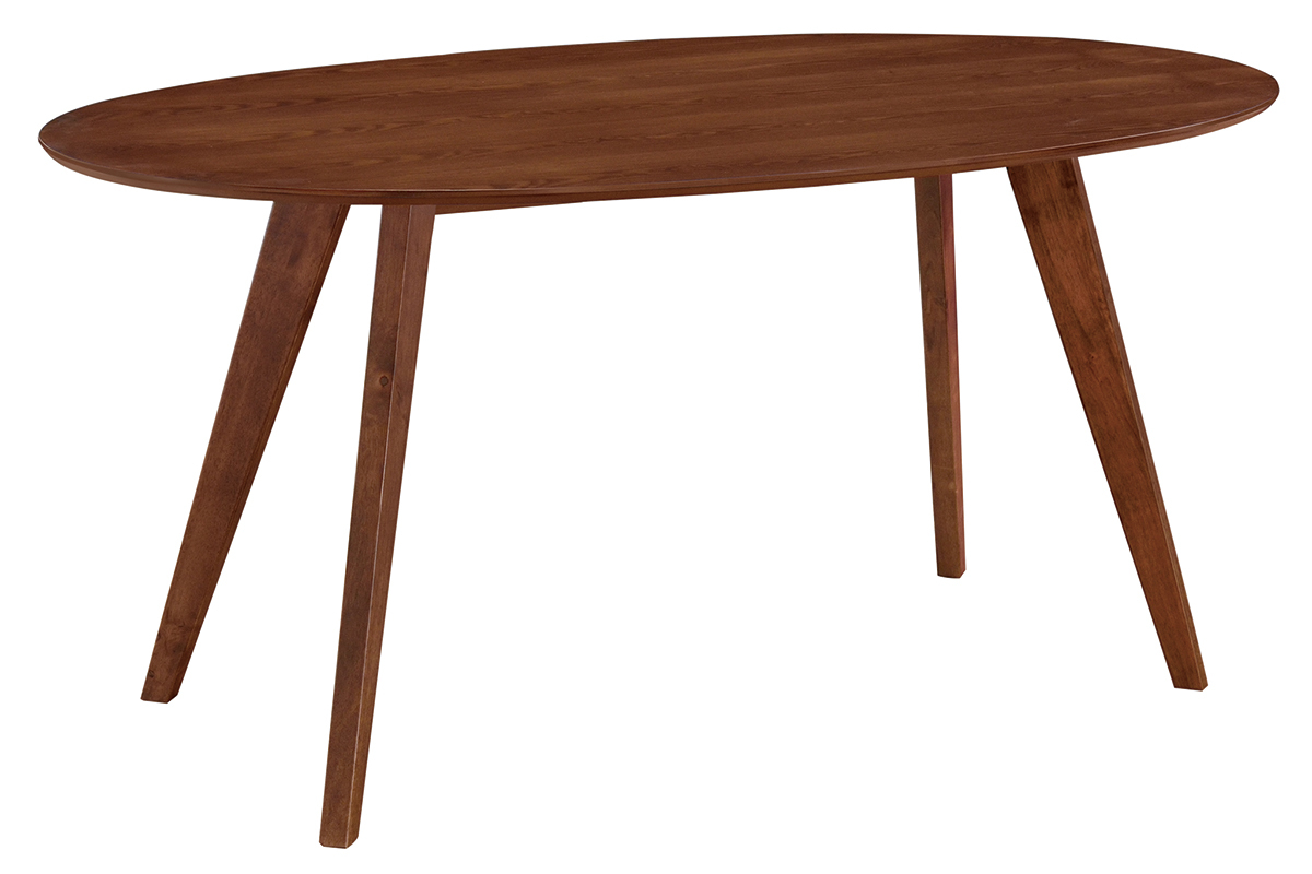 Mesa de comedor diseo escandinavo oval nogal L160 MARIK