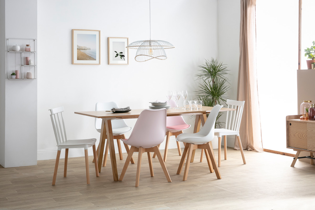 Mesa de comedor diseo escandinavo roble L180 DANA