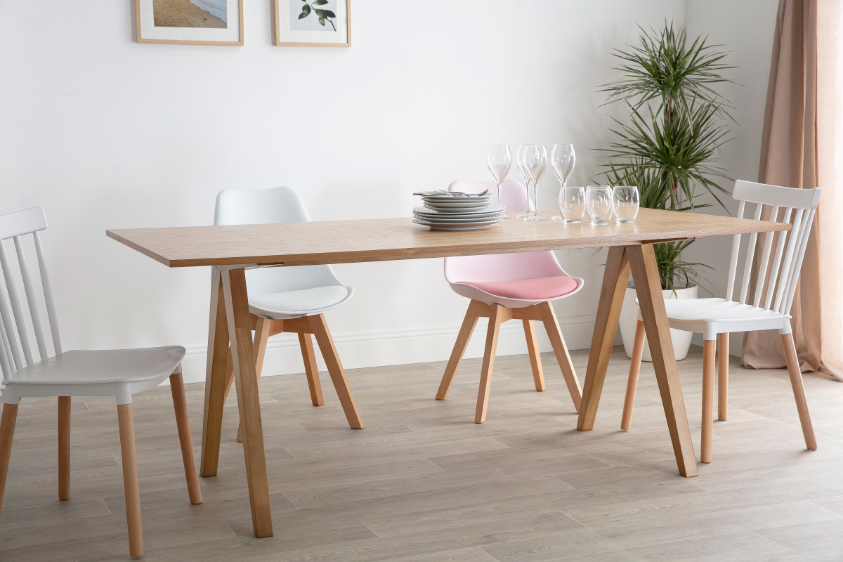 Mesa de comedor diseo escandinavo roble L180 DANA