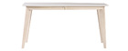 Mesa de comedor diseño extensible blanca y madera clara L150-200 LEENA
