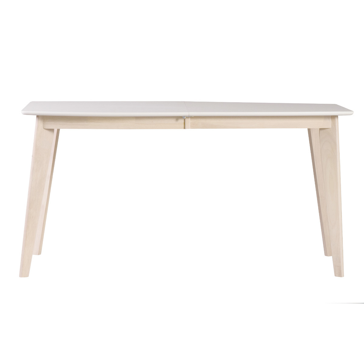 Mesa de comedor diseño extensible blanca y madera clara L150-200 LEENA