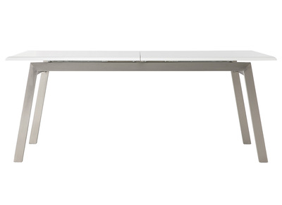 Mesa de comedor dise&ntilde;o extensible blanca y metal MARNY