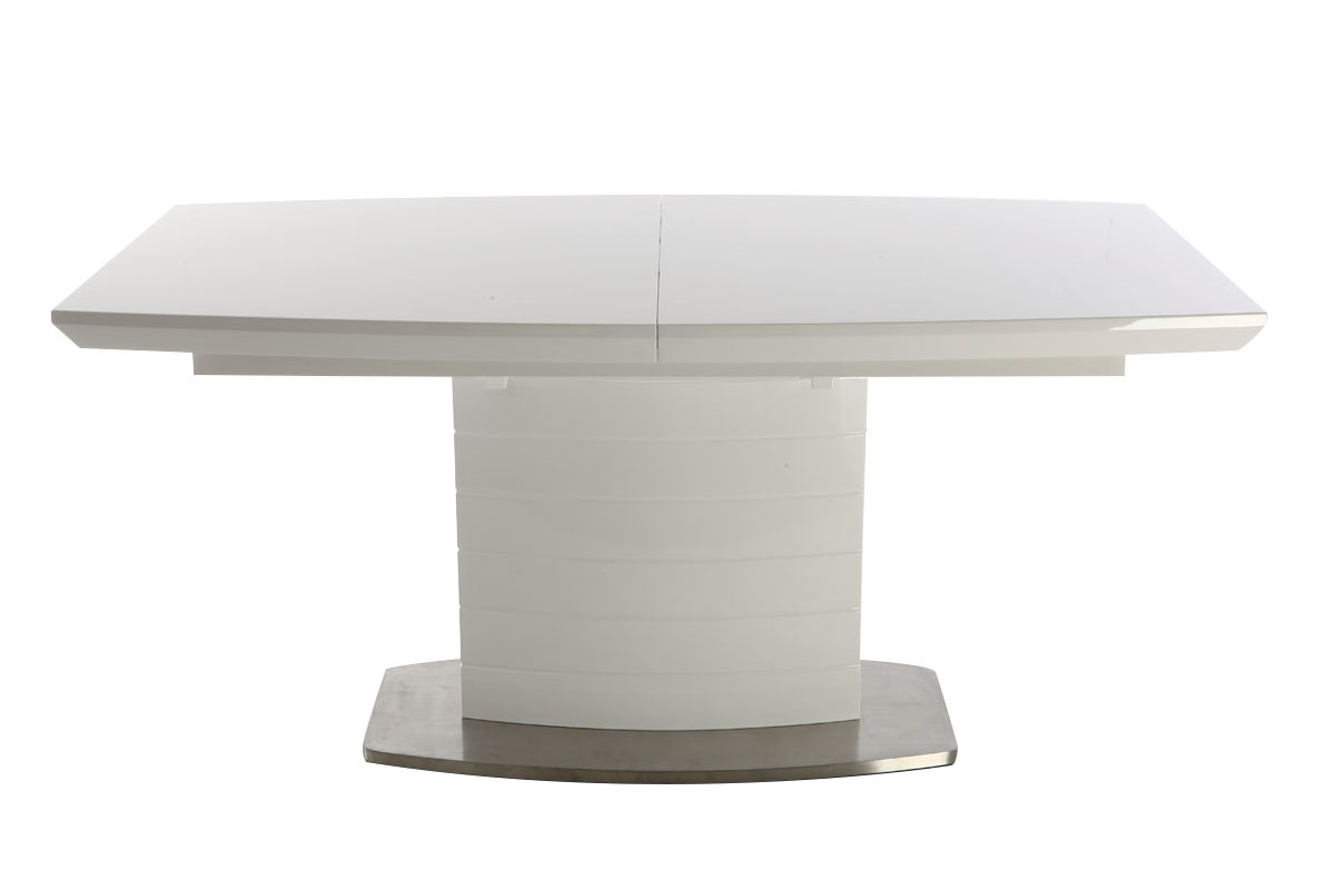 Mesa de comedor diseo extensible blanco brillante L160-200 ERESOS
