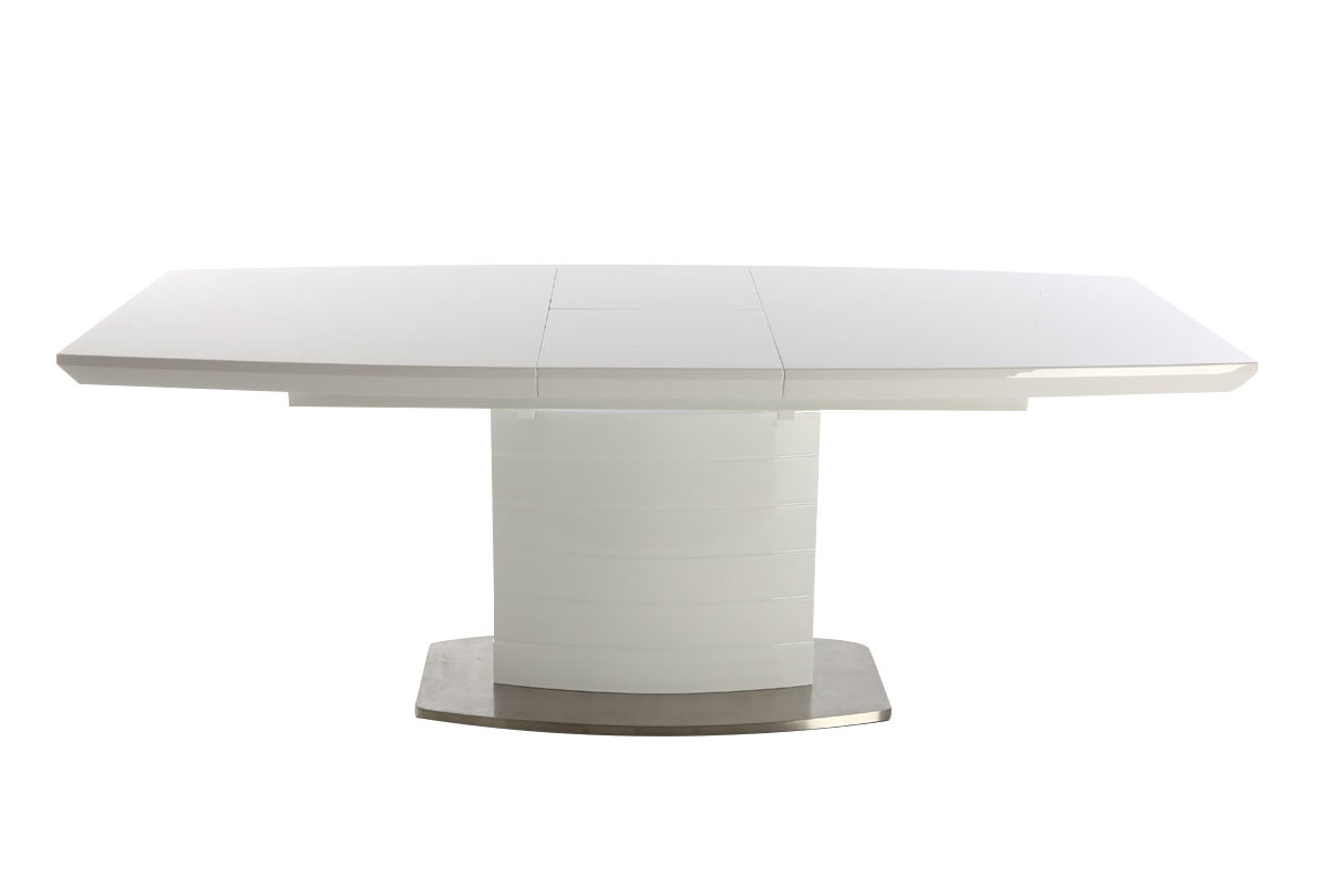 Mesa de comedor diseo extensible blanco brillante L160-200 ERESOS