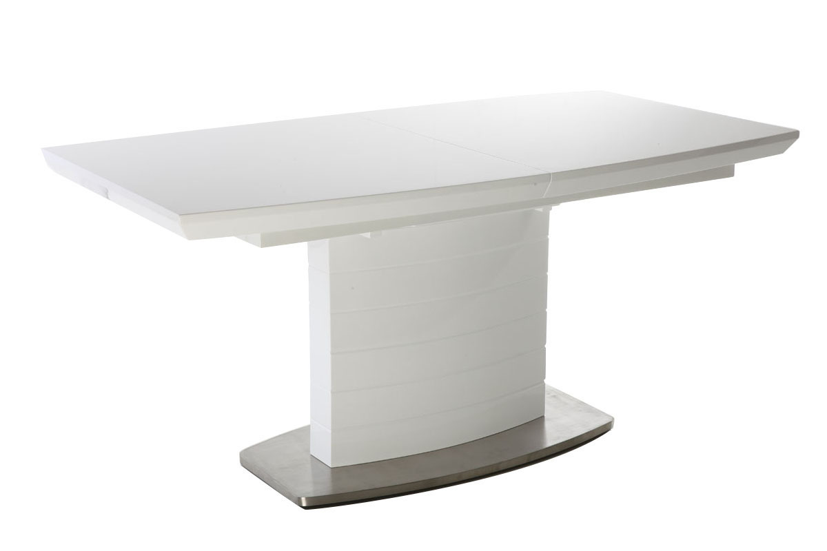 Mesa de comedor diseo extensible blanco brillante L160-200 ERESOS