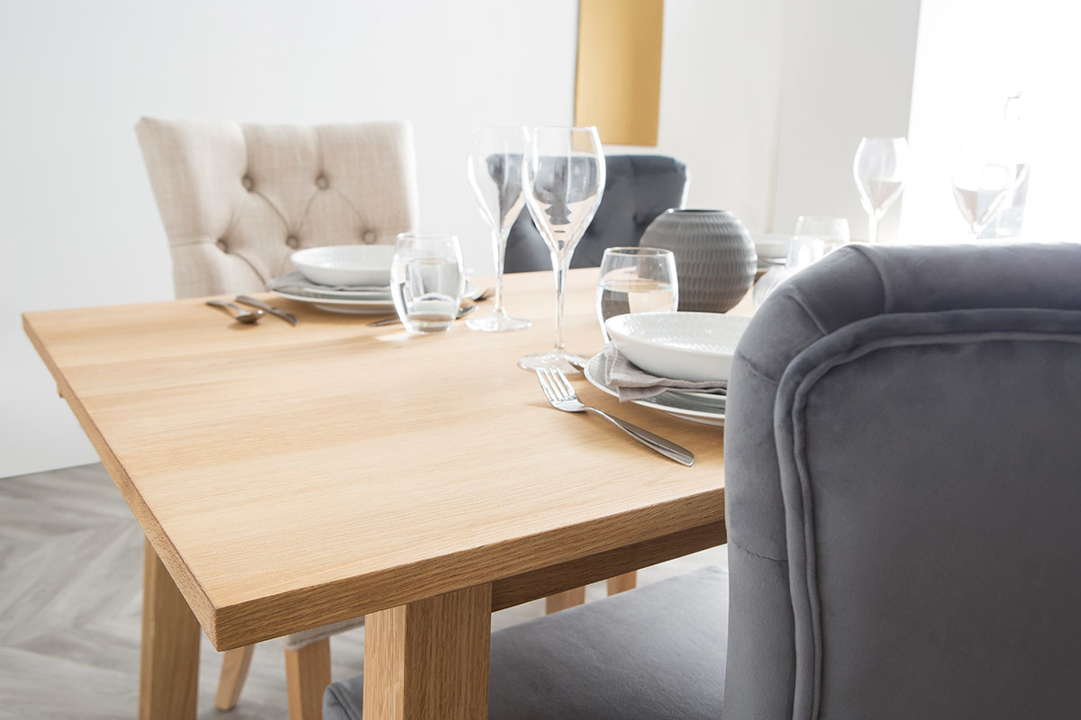 Mesa de comedor diseo extensible madera L160-205 HONORE
