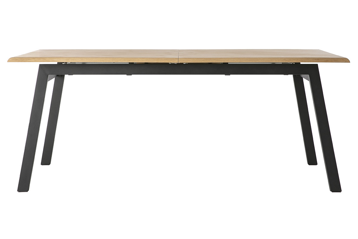 Mesa de comedor diseo extensible madera y metal L190-240 MARNY