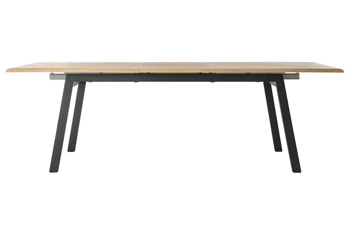 Mesa de comedor diseo extensible madera y metal L190-240 MARNY