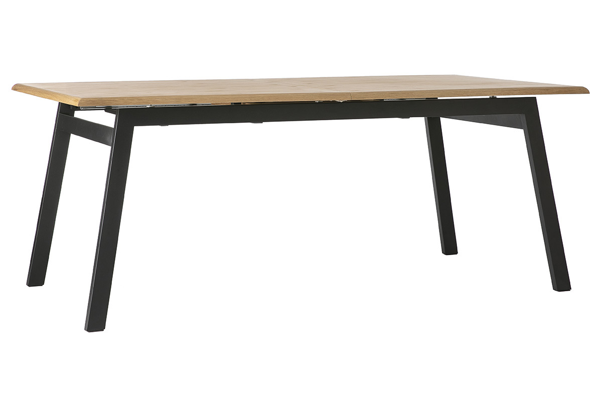 Mesa de comedor diseo extensible madera y metal L190-240 MARNY