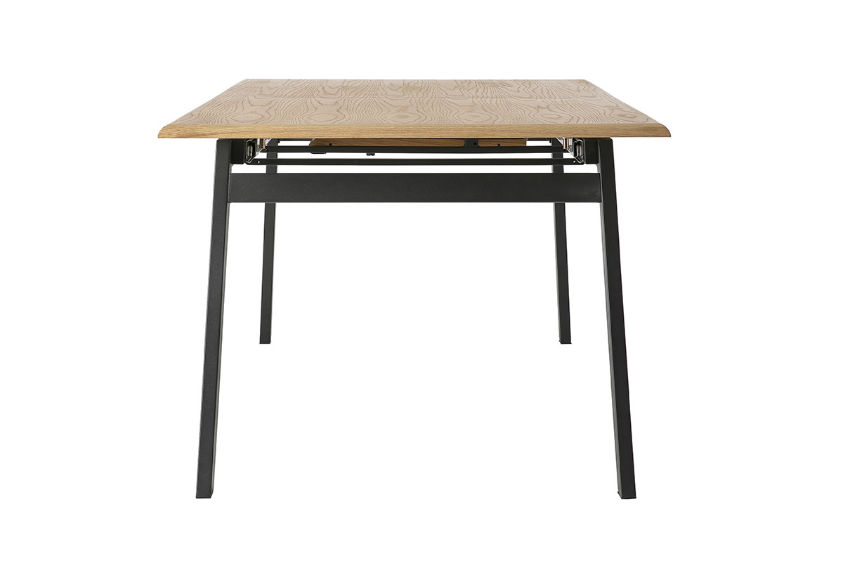 Mesa de comedor diseo extensible madera y metal L190-240 MARNY