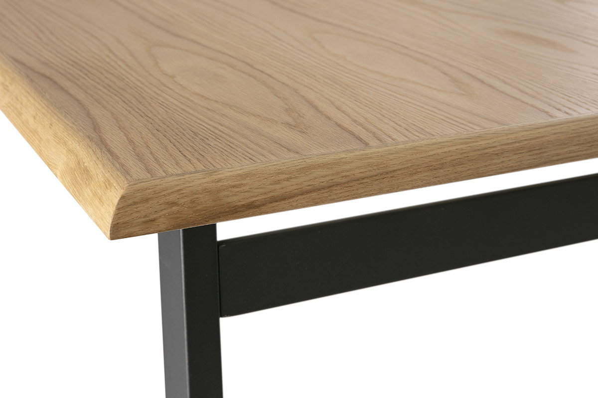 Mesa de comedor diseo extensible madera y metal L190-240 MARNY