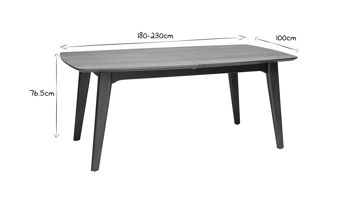 Mesa de comedor diseo extensible nogal L180-230 FIFTIES