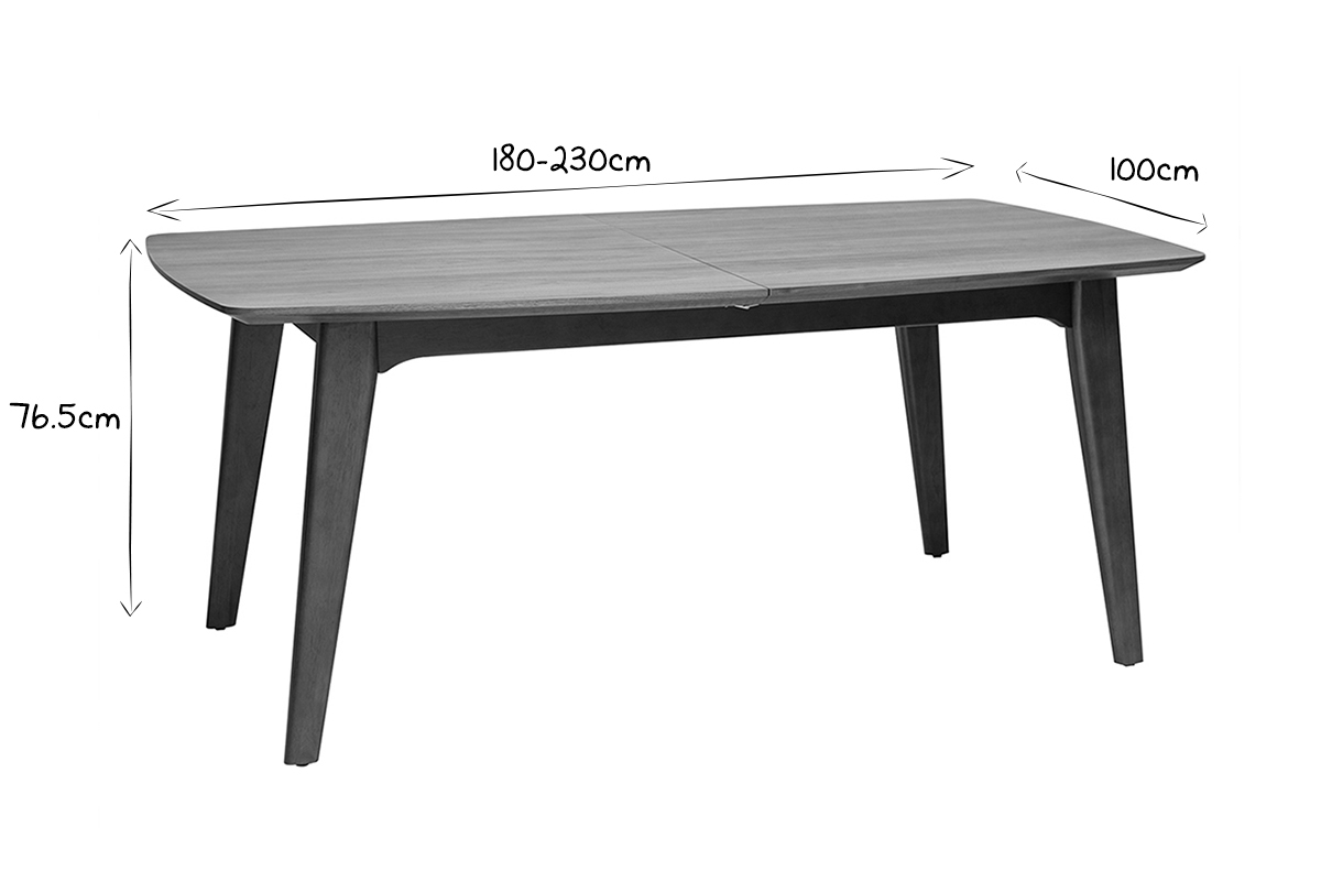 Mesa de comedor diseo extensible nogal L180-230 FIFTIES