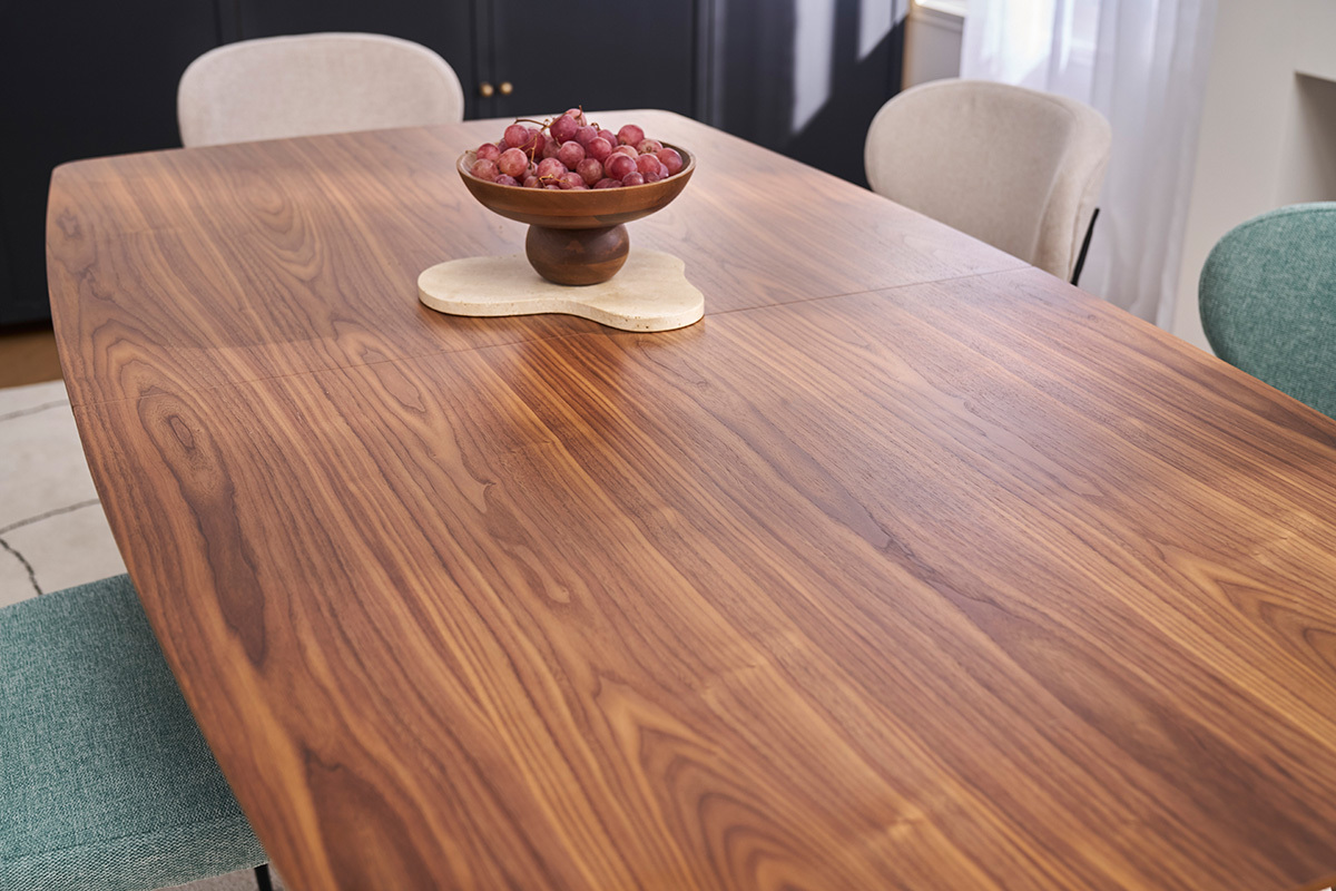 Mesa de comedor diseo extensible nogal L180-230 FIFTIES