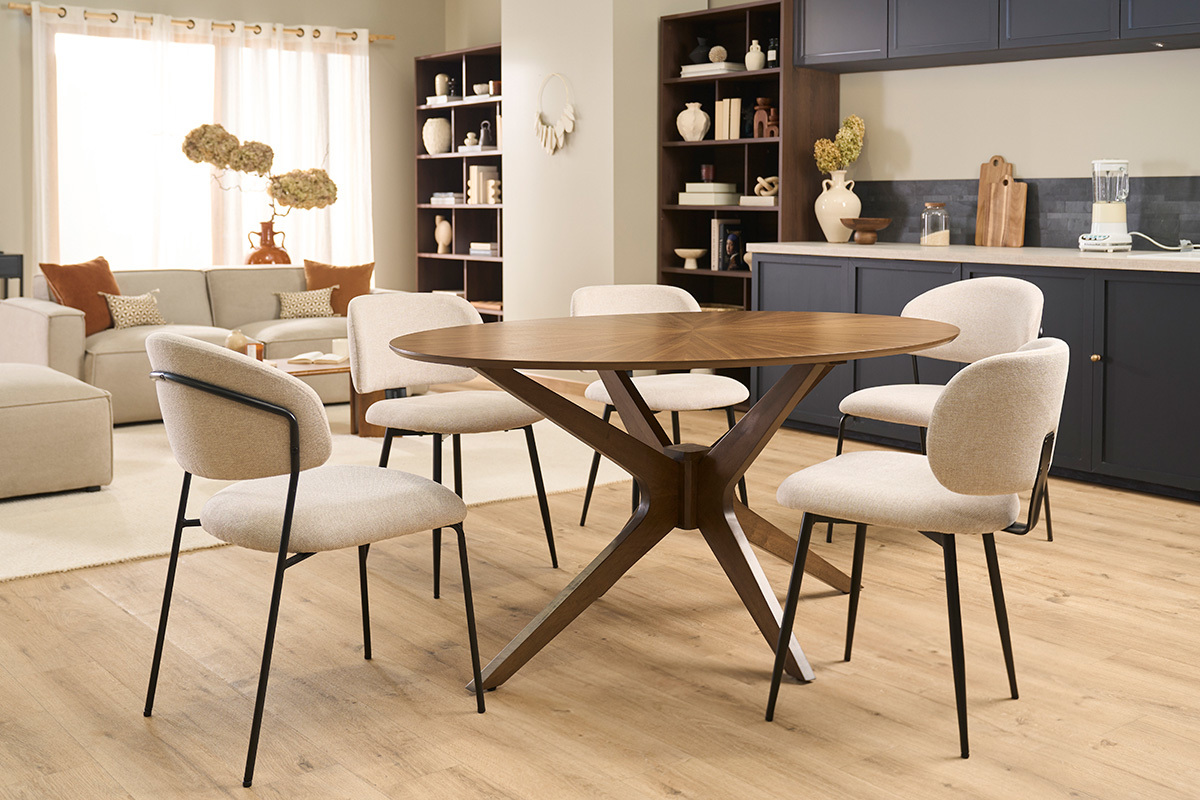 Mesa de comedor dise�o ovalada nogal L160 cm DIELLI