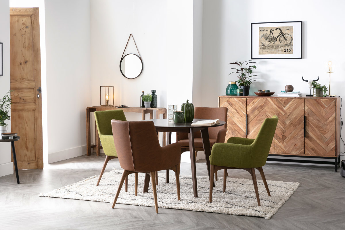 Mesa de comedor diseo redonda D100 LEENA