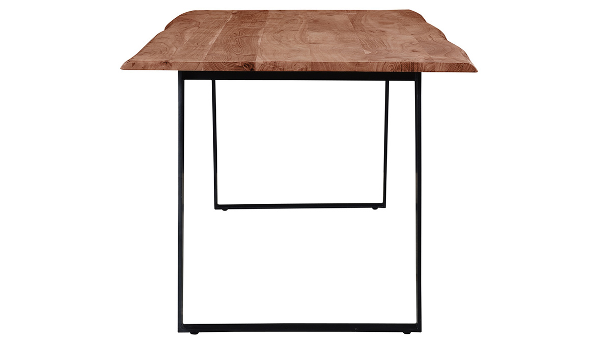 Mesa de comedor en acacia y metal negro L175 KORA