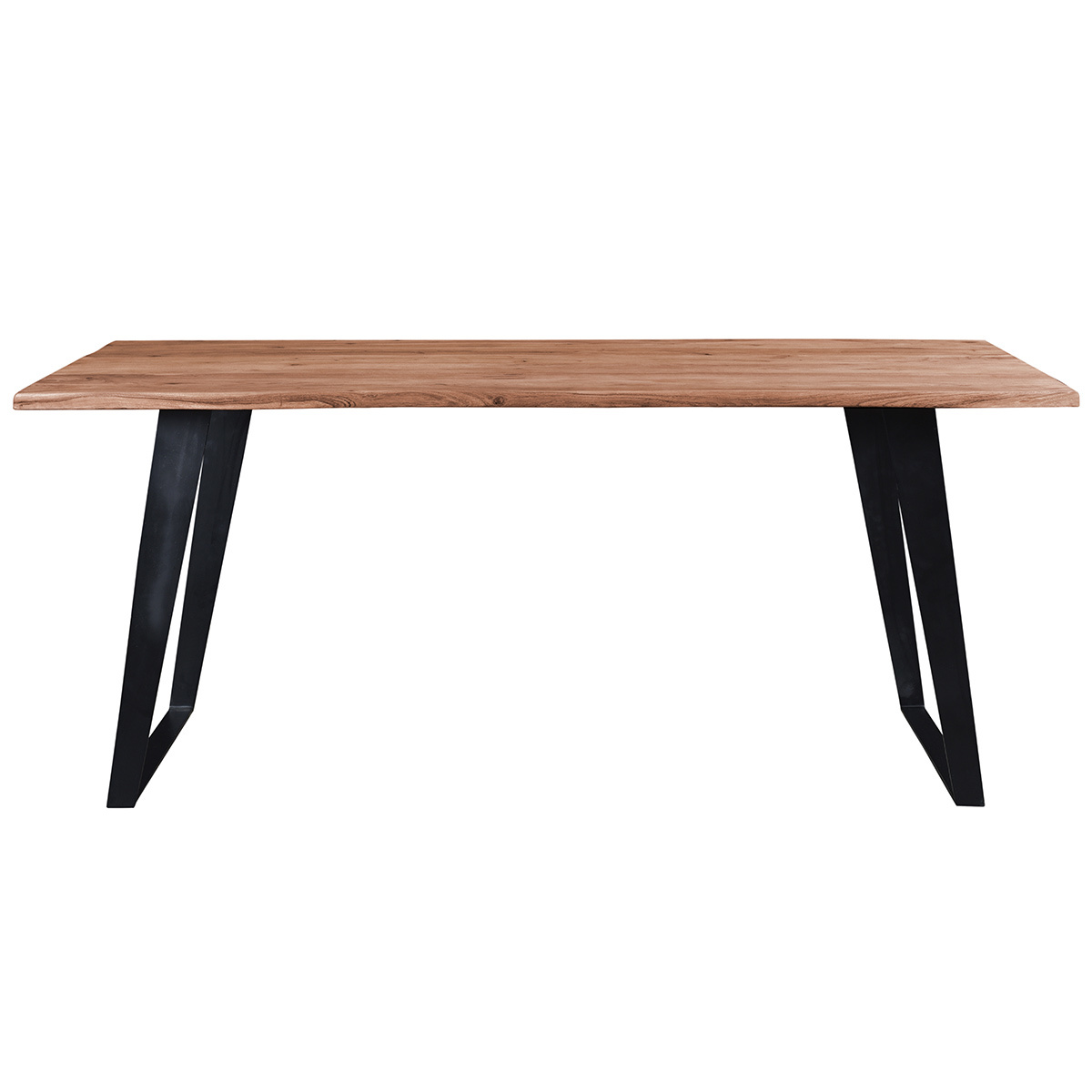 Mesa de comedor en acacia y metal negro L175 KORA