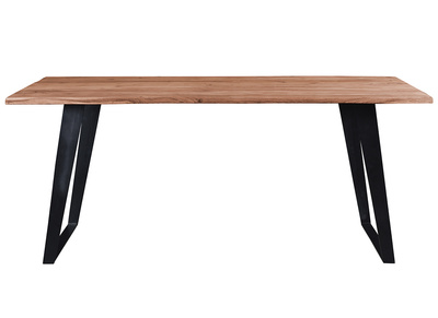 Mesa de comedor en acacia y metal negro L175 KORA
