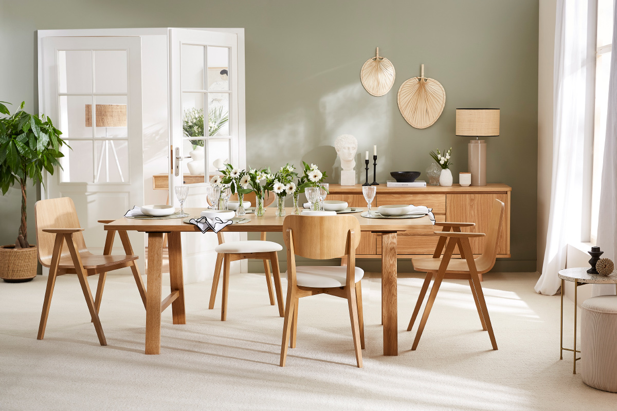 Mesa de comedor en contrachapado de roble 180cm SAULE