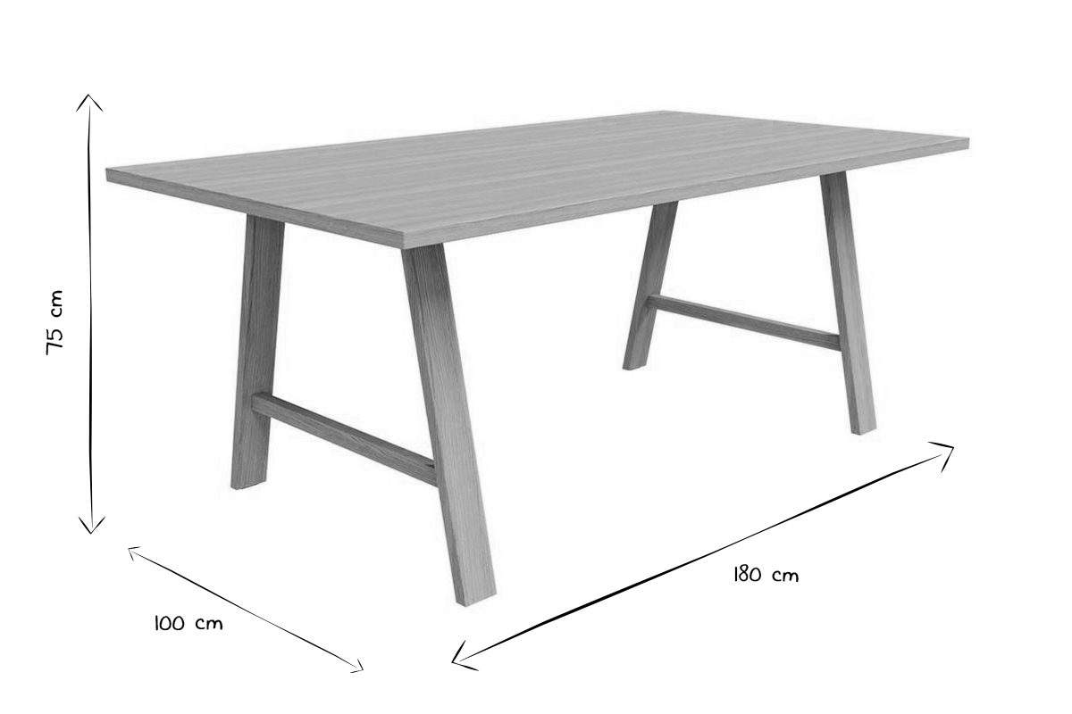 Mesa de comedor en contrachapado de roble 180cm SAULE