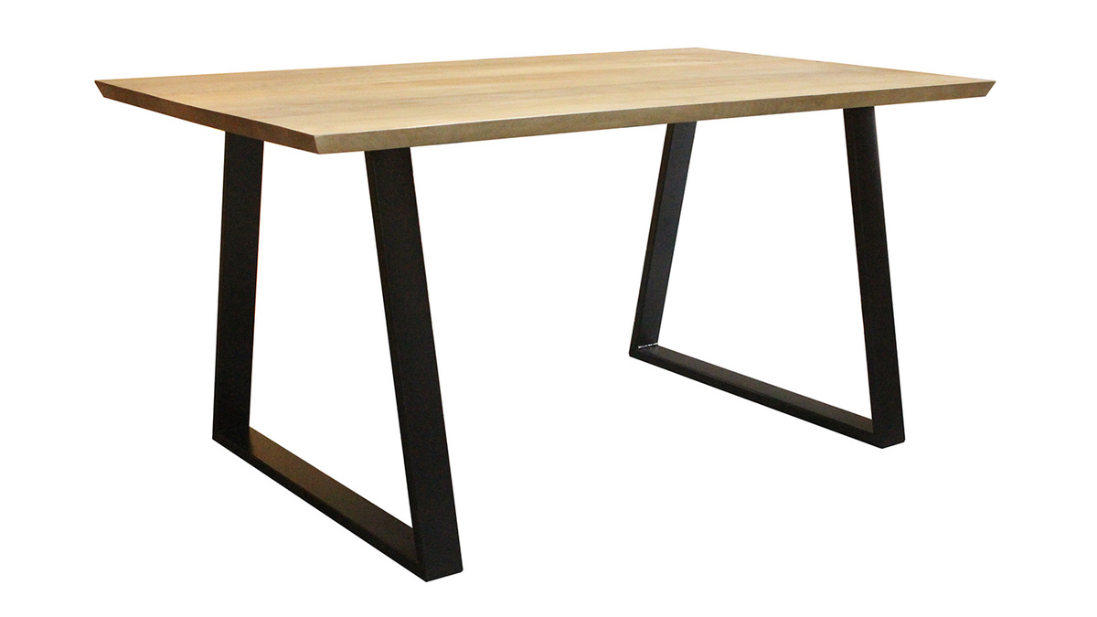 Mesa de comedor en mango y metal negro L160 cm VIJAY