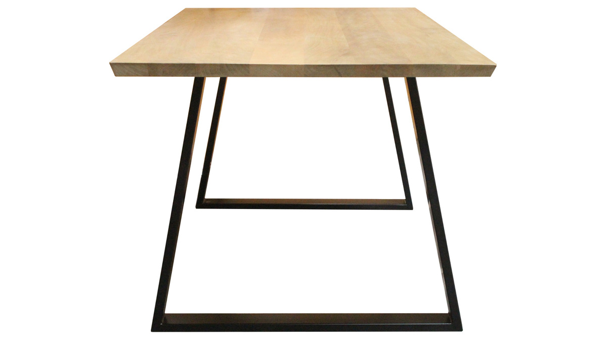 Mesa de comedor en mango y metal negro L160 cm VIJAY