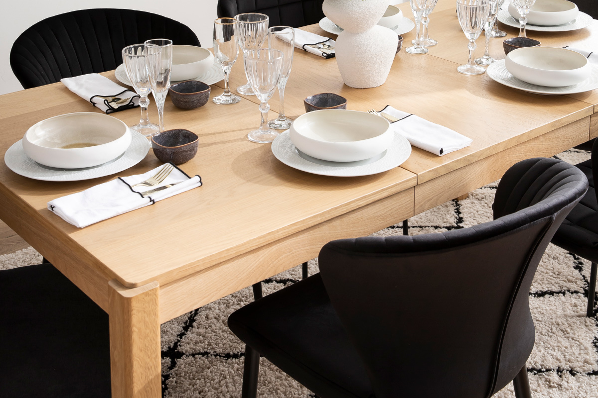 Mesa de comedor extensible acabado roble L125-238 cm AGALI
