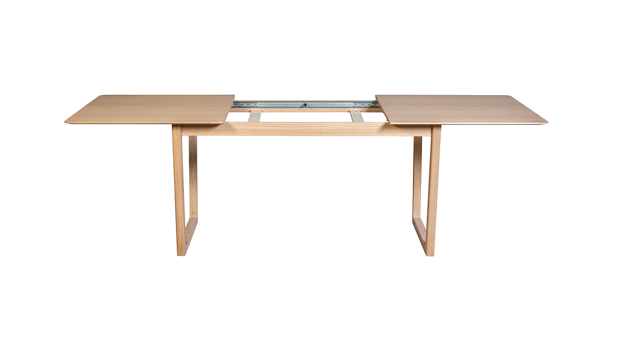 Mesa de comedor extensible chapado roble L160-240 cm LAHO