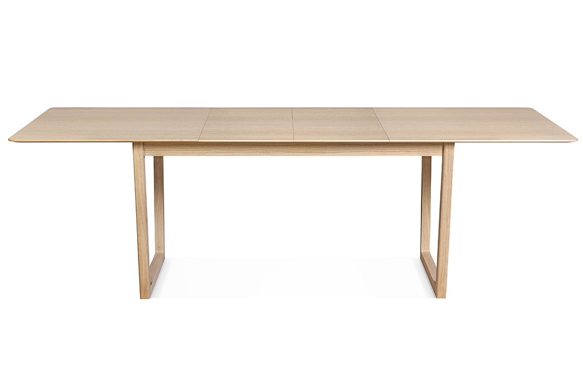 Mesa de comedor extensible chapado roble L160-240 cm LAHO