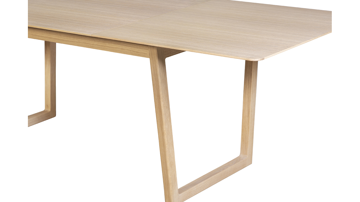 Mesa de comedor extensible chapado roble L160-240 cm LAHO