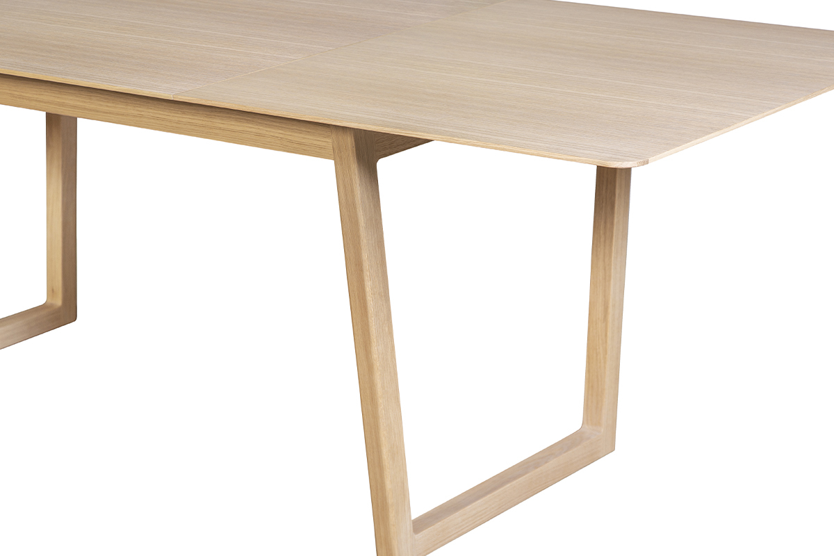 Mesa de comedor extensible chapado roble L160-240 cm LAHO