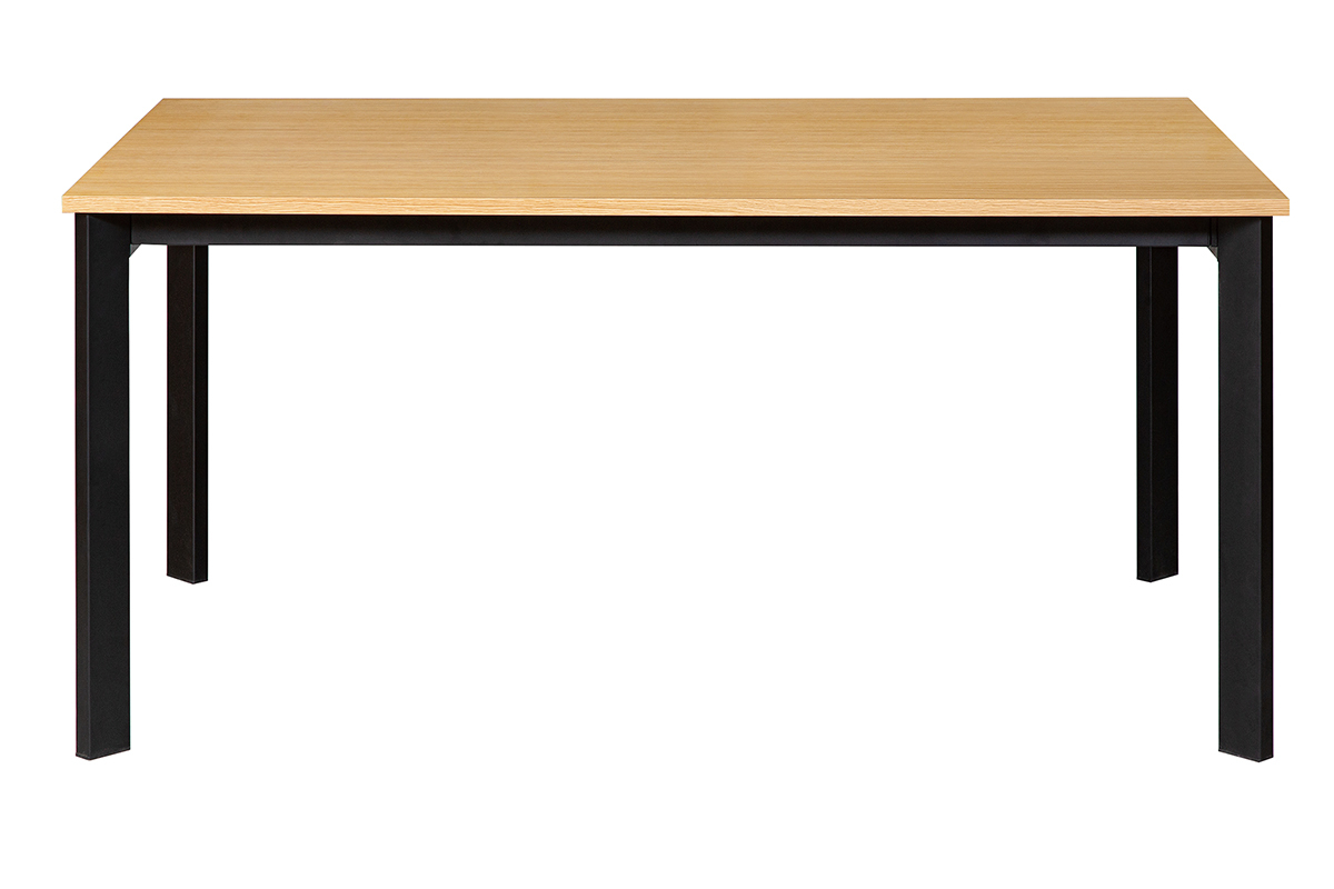 Mesa de comedor extensible chapado roble y metal L162-232 cm MEEVLA