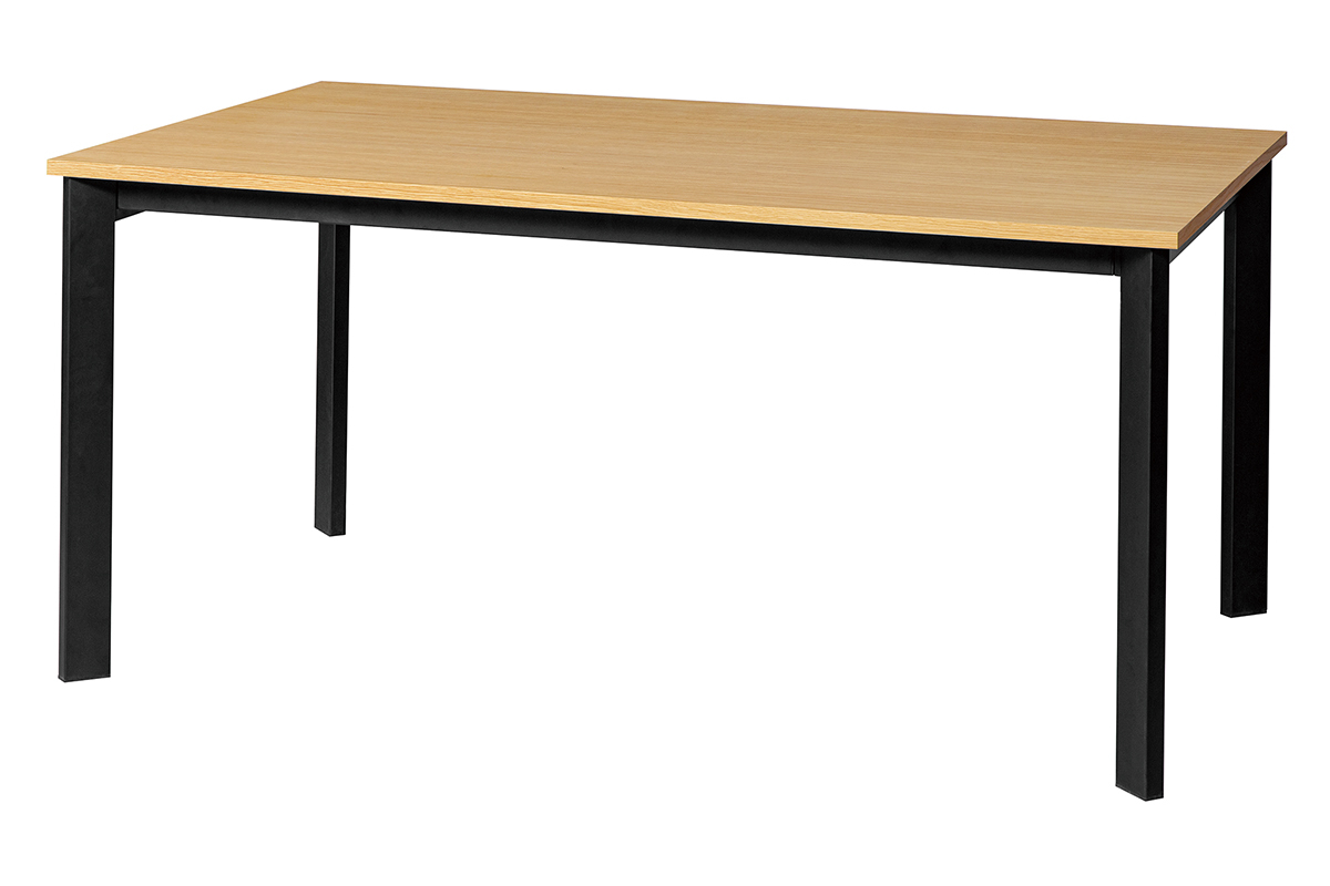 Mesa de comedor extensible chapado roble y metal L162-232 cm MEEVLA