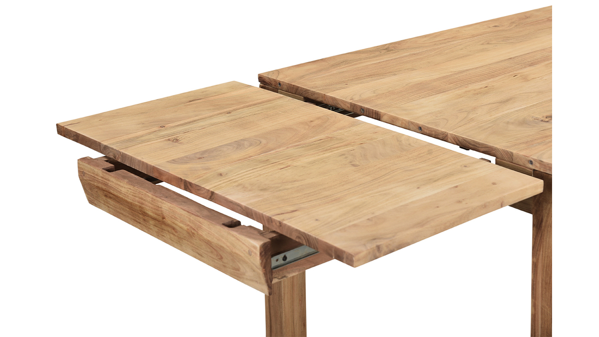 Mesa de comedor extensible en acacia maciza L120-210 cm BALTO