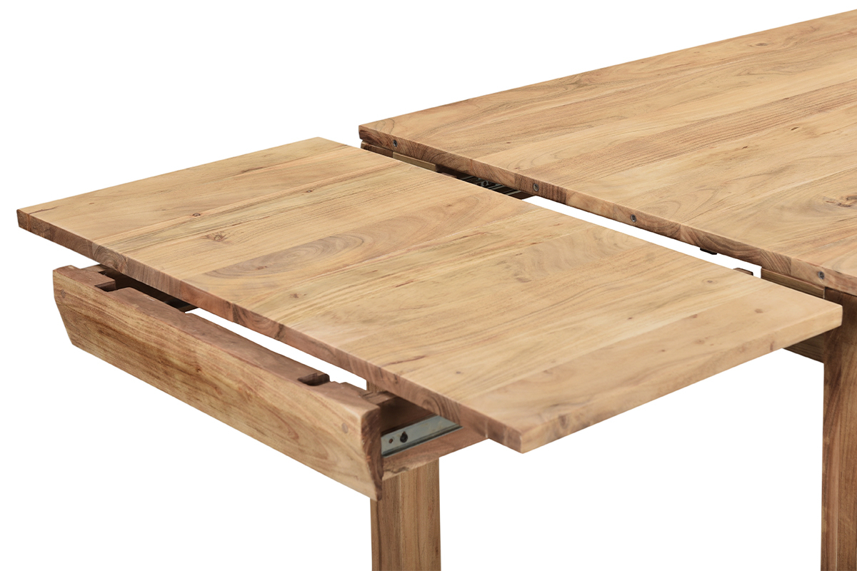 Mesa de comedor extensible en acacia maciza L120-210 cm BALTO