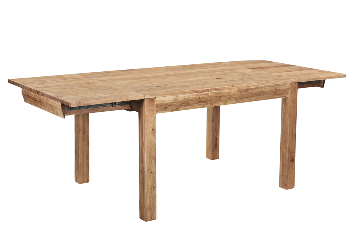 Mesa de comedor extensible en acacia maciza L120-210 cm BALTO