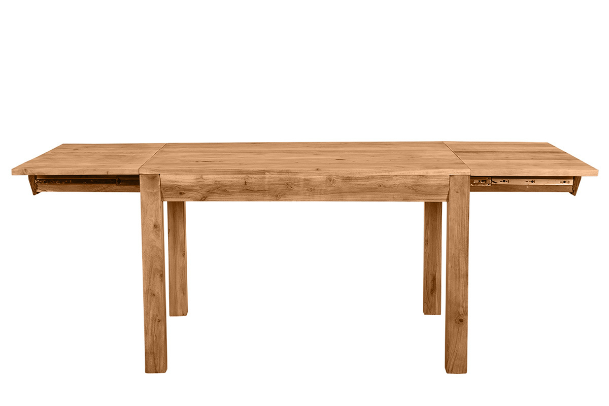 Mesa de comedor extensible en acacia maciza L120-210 cm BALTO