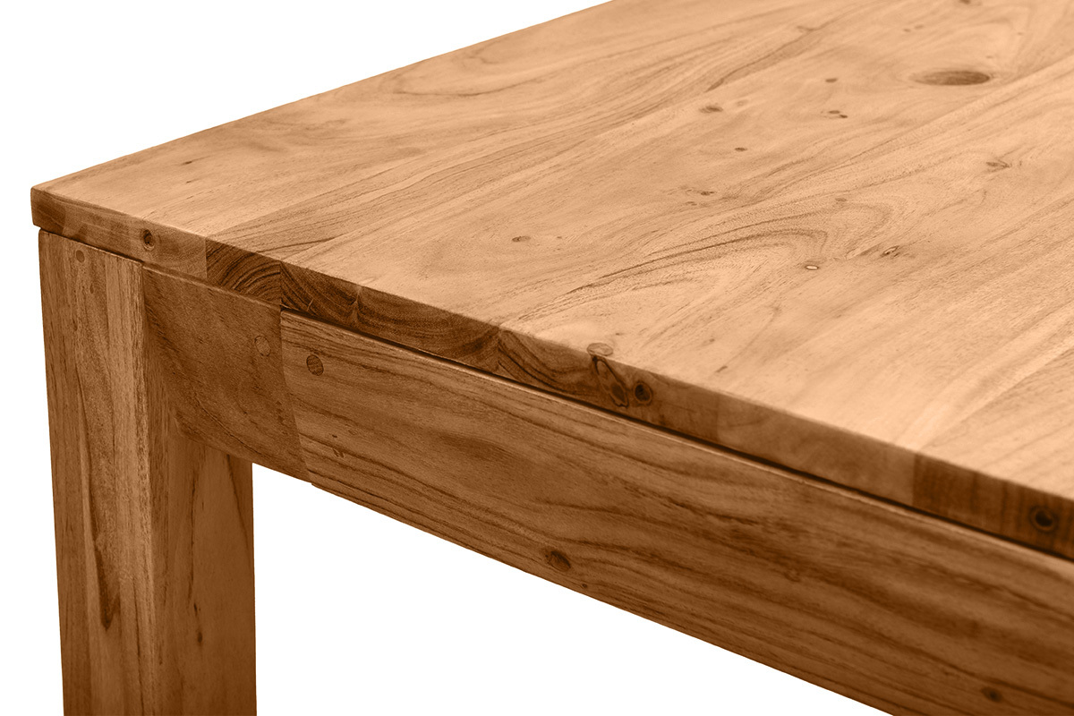 Mesa de comedor extensible en acacia maciza L120-210 cm BALTO
