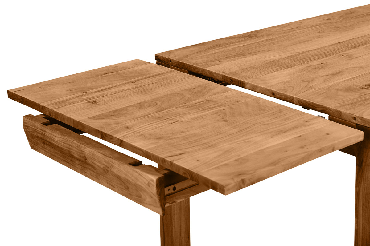 Mesa de comedor extensible en acacia maciza L120-210 cm BALTO
