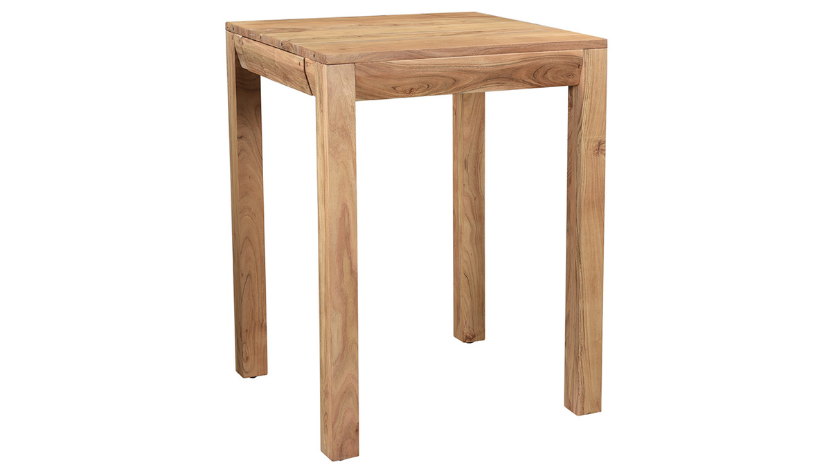 Mesa de comedor extensible en acacia maciza L80-135 cm BALTO