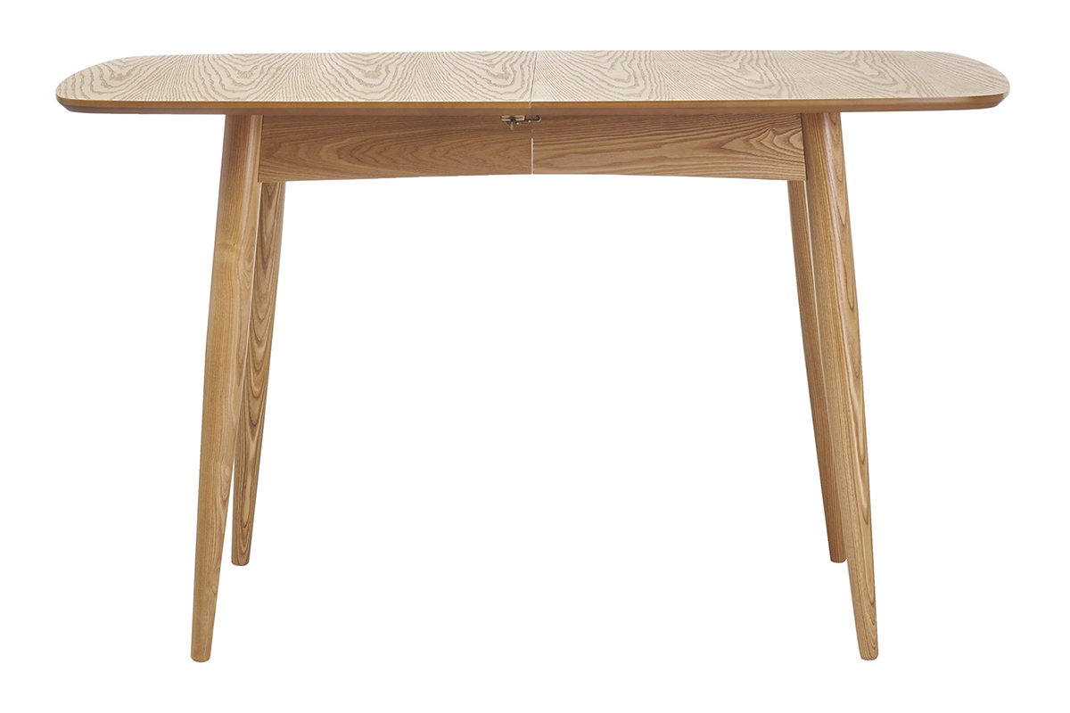 Mesa de comedor extensible en fresno natural L130-160 NORDECO