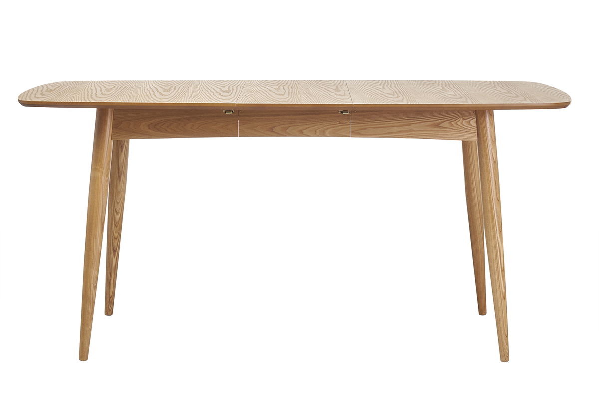 Mesa de comedor extensible en fresno natural L130-160 NORDECO