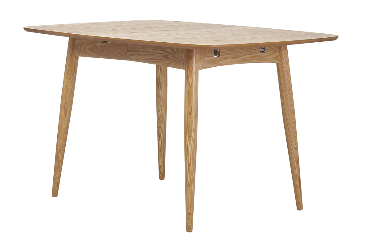 Mesa de comedor extensible en fresno natural L130-160 NORDECO