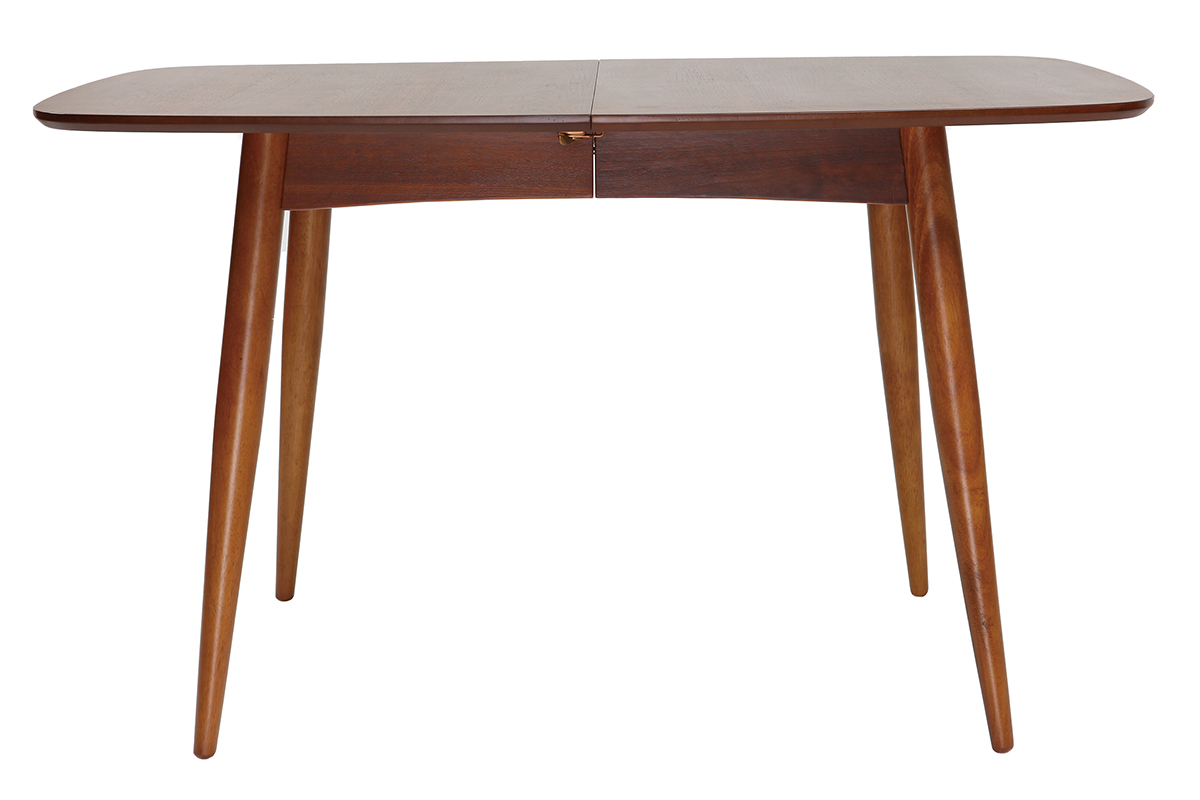 Mesa de comedor extensible en nogal natural L130-160 cm NORDECO