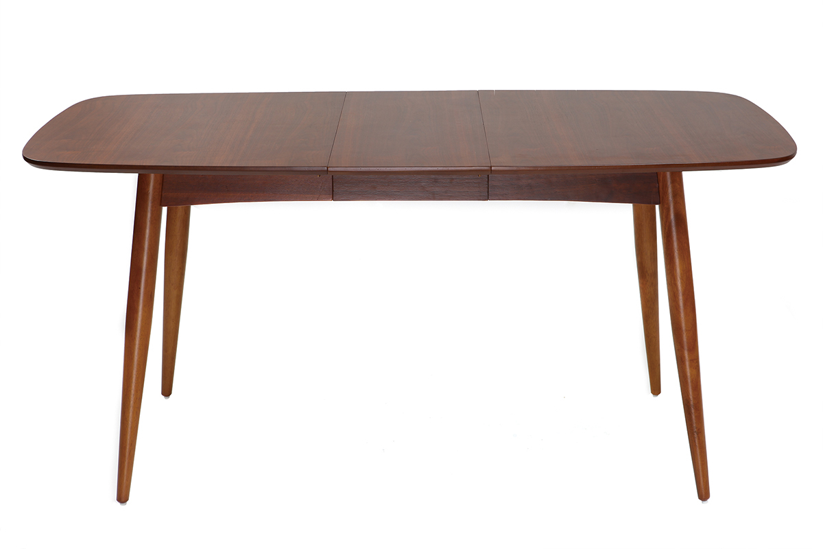 Mesa de comedor extensible en nogal natural L130-160 cm NORDECO