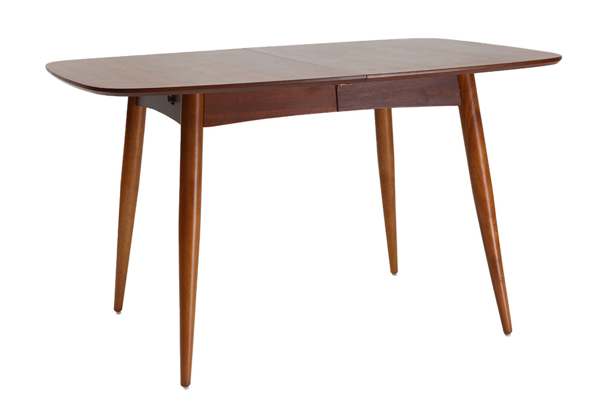 Mesa de comedor extensible en nogal natural L130-160 cm NORDECO
