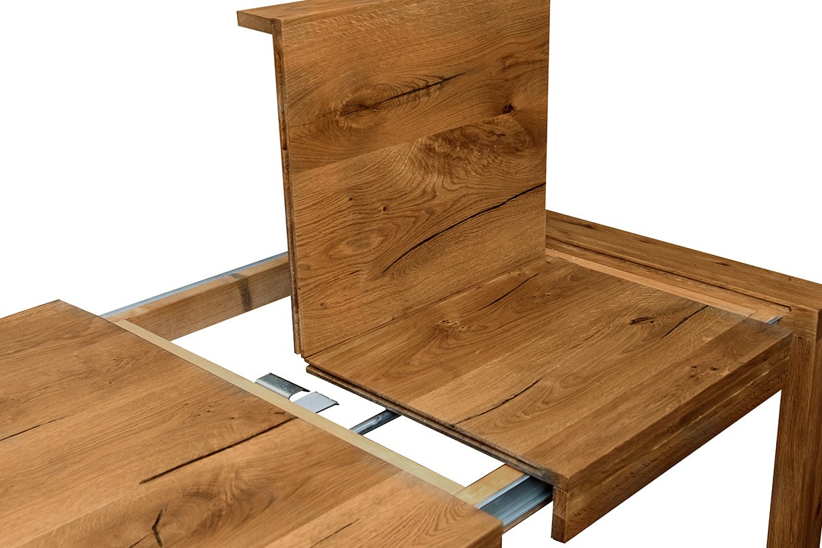 Mesa de comedor extensible en roble macizo L180-230 cm RAW