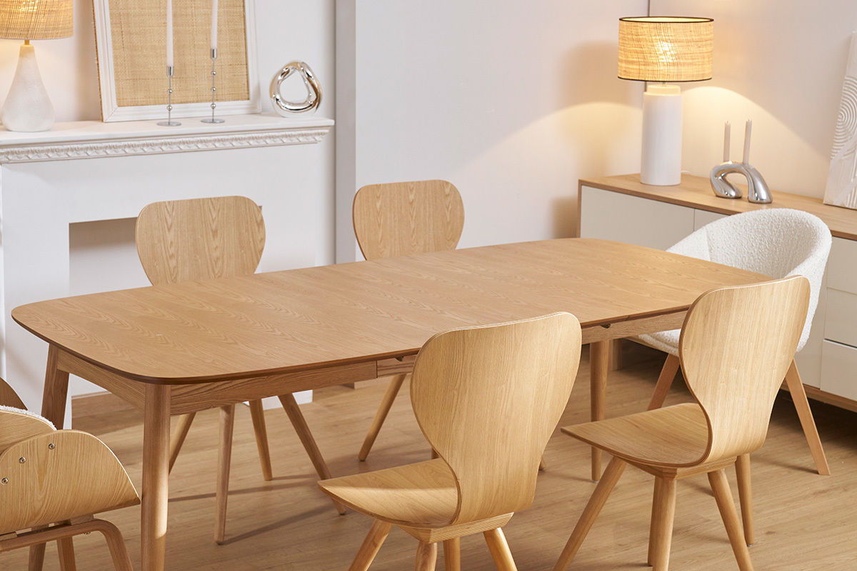 Mesa de comedor extensible fresno L130-190 NORDECO
